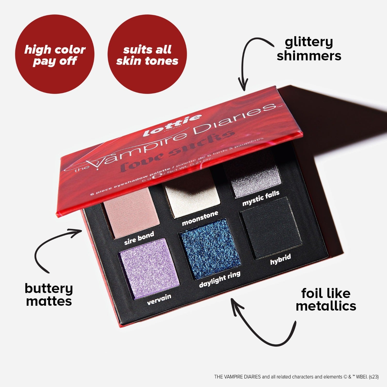 the vampire diaries x love sucks - eyeshadow palette